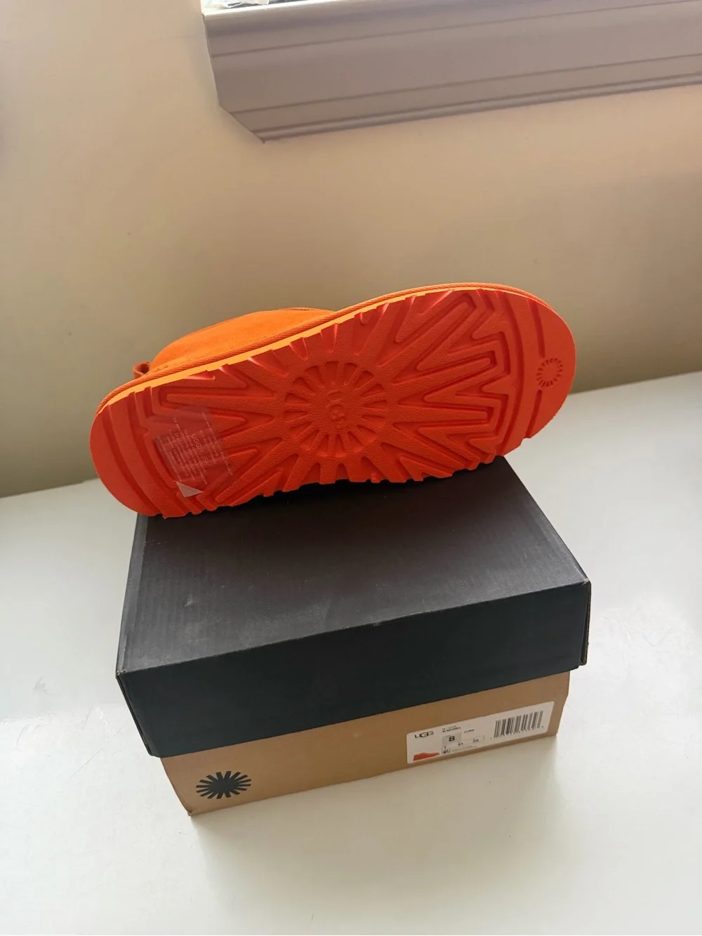 UGG Bright Orange Suede Lace-Up Boot
